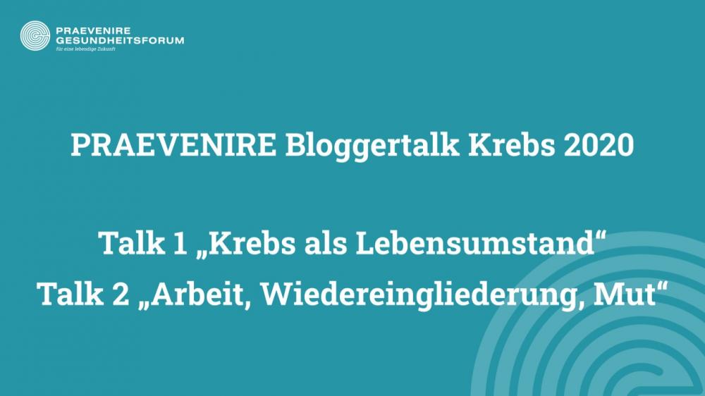 PRAEVENIRE_Bloggertalk_Krebs2020